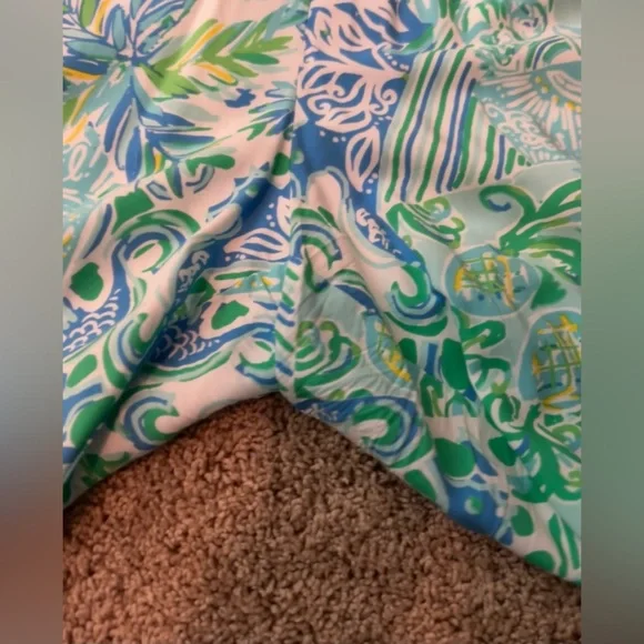 EUC Lilly Pulitzer Bal-Harbour Whisper Blue Mid-Rise Wide Leg Palazzo Pants - Picture 9 of 15